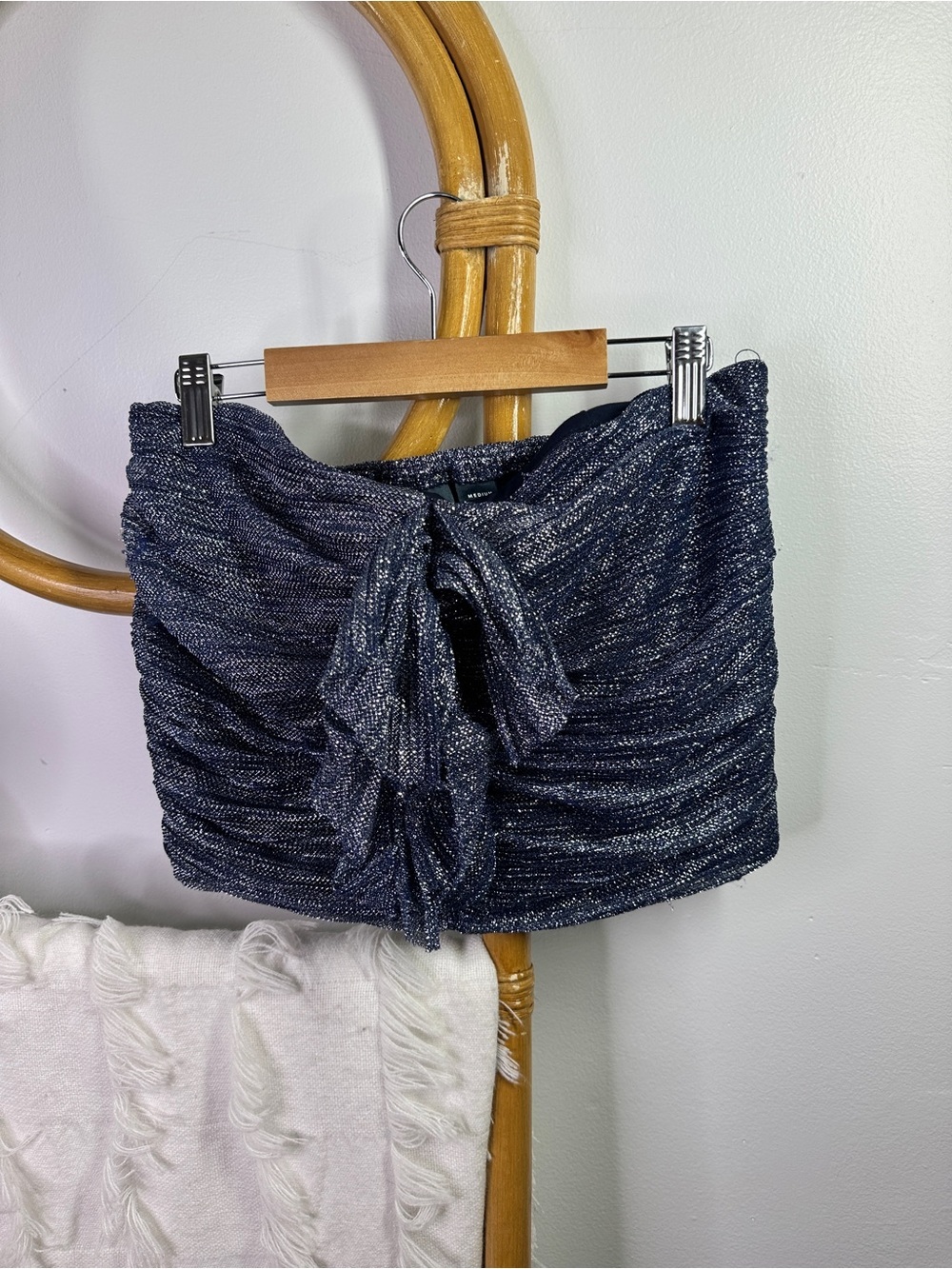 NWT Anthropologie Maeve Silver Metallic Tube Top sz M